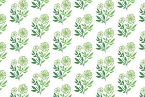 seamless pattern of flowers and stems in one line drawing for stylish textile wallpaper background and botanical wrapping vector