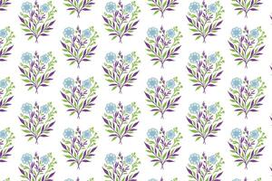 repeating line floral stem design with sketch leaves and botanical elements for wallpaper background textile and surface print vector
