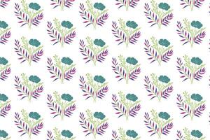 seamless floral pattern with artistic single line flower and leaf sketches ideal for surface print textile and stylish backgrounds vector