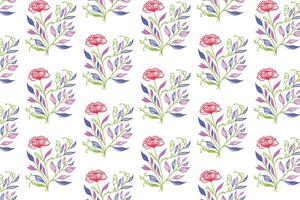 one line flower and foliage seamless pattern inspired by botanical stems for fabric wrapping and spring wallpaper design vector