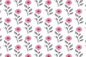 seamless floral drawing with sketchy stem tiles in continuous layout for table top wrapping and fashionable skirt fabric vector