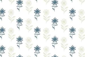 seamless ornamental flower stem design in continuous sketch style for botanical textile fashion wrapping and home surface decor vector