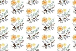 spring floral design with sketch stems and leaves in one line style for textile wallpaper elegant background and surface print vector
