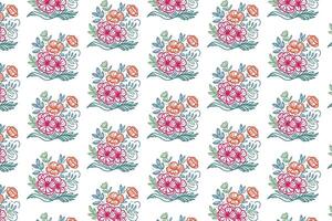 elegant floral sketch with one line botanical stem design in seamless format for textile fashion surface print and home wrapping vector