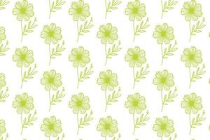 ornate garden inspired floral line art pattern with continuous stem and foliage perfect for cards textile and wrapping paper vector