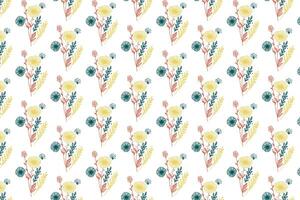 floral pattern tile with stem based one line design perfect for repeating textile wrapping paper and botanical background prints vector