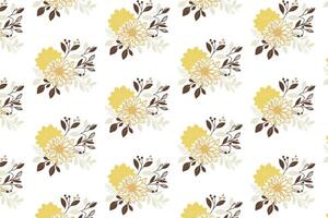 beautiful botanical field flower pattern with hand drawn line stems perfect for wallpaper textile card and abstract surfaces vector