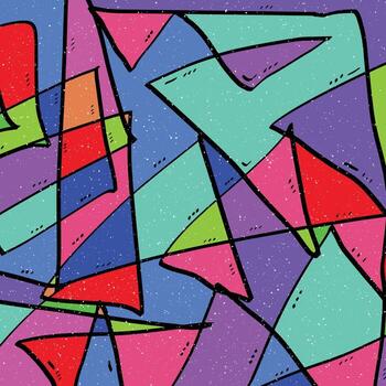 abstract art image with the beauty of sharp angular lines with harmonious colors vector