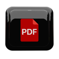 Pdf icon on a flat square button png