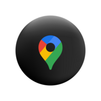 Google maps icon on a flat ball flat png