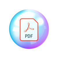 Pdf icon in a bubble flat png