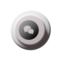 A button with two speech bubbles on it flat png
