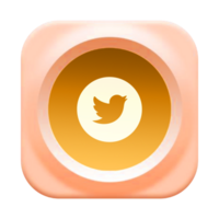 Twitter icon on a pink shape flat png