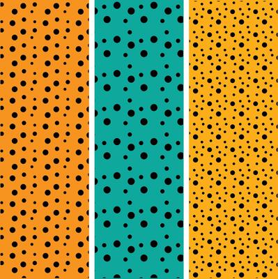 3 Elegant Black Polka Dot Seamless Pattern Set
