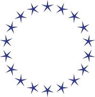 Minimalist Illustration of Circular Stars on White Background. vector