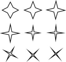 Set of 9 Black Star Icons-Perfect for Creative Designs and Graphics vector