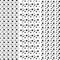 3 Black Polka Dot Seamless Pattern Set Design vector