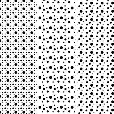 3 Black Polka Dot Seamless Pattern Set Design