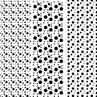 3 Stylish Black Polka Dot Seamless Pattern Art