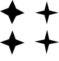 4 Stylish Set of Black Star Icons- Perfect for Creative Designs and Graphics vector
