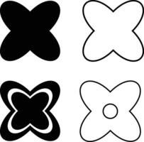 Abstract 4 Black and White Set Shape Graphic vector