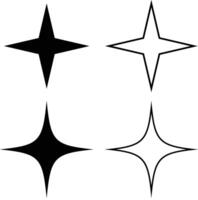 Set of 4 Star Icons- Perfect for Creative Designs and Graphics vector