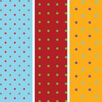 collection of 3 modern polka dot seamless patterns vector