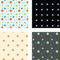 collection of 4 vibrant polka dot repeat pattern set vector