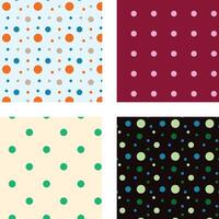 collection of 4 muted polka dot surface pattern pack vector