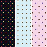 collection of bold and bright polka dot seamless patterns vector