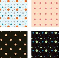 collection of 4 simple polka dot seamless artworks for invitations vector