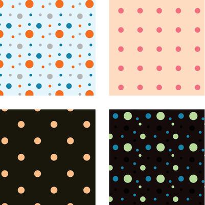 collection of 4 simple polka dot seamless artworks for invitations
