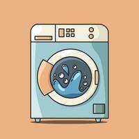 Illustration of a front loading washing machine vector