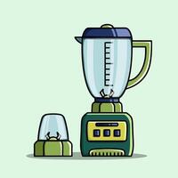 Classic model green blender with spice grinder vector