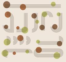 abstract aesthetic contemporary stripe line art, geometric shape vector