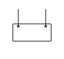 Flat outline sign post illustration. Blank signboard. vector