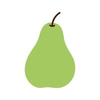 A green pear is shown on a white background. The pear is ripe and ready to eat. The image has a fresh and healthy vibe, and it's a great reminder to eat more fruits and vegetables vector