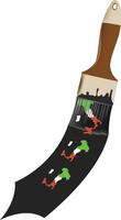 A paintbrush with the flag of italy on it vector