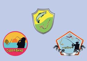 The four different types of fishing badges vector