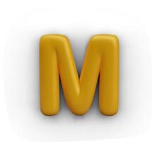 Isolated capital letter M on white background. Part of alphabet, model in festive realistic style vector