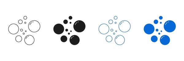 Bubble Concept Line And Solid Icon Set. Bubble Shapes And Designs Symbol Collection. Isolated Illustration vector
