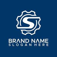 S mechanical initial logo image vector
