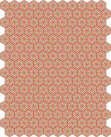Hexagonal Geometric Pattern in Orange and White vector