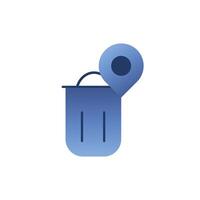 Combined icon design of trash can and map point. vector