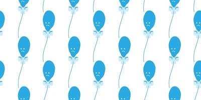 Deflated balloon on string Seamless Pattern in Monochrome blue Blue Monday Greeting background idea. Isolated illustration Thematic Cards, poster or web promo banner, leaflets, print materials vector