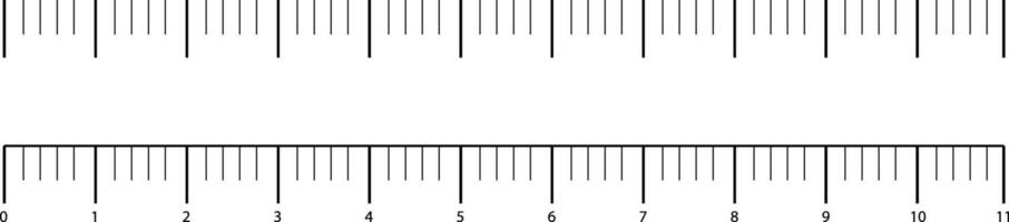 Black measuring scale icon. inch scale for measuring length or height. Various measurement scales with divisions. scales with divisions vector