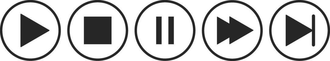play button icon symbol. music play start sign. ideal for web and multimedia use vector