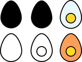 Egg icon set. Easter egg sign. collection of egg icon symbol. Chicken egg icons vector