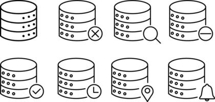 dataset server icon set. Data server. dataset concept. data base connection icon sign. Data Management. symbolizing data management vector