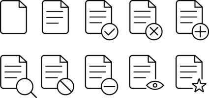 Document icon set. Document icon with cross mark. add page symbol . Add new Document symbol vector